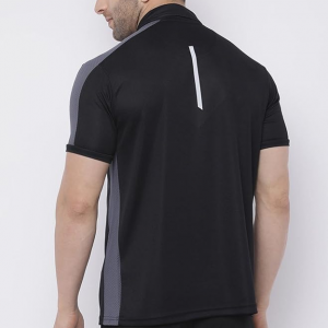 Men's Solid Active Sports Wear Polo Half Sleeve Gym T-Shirt